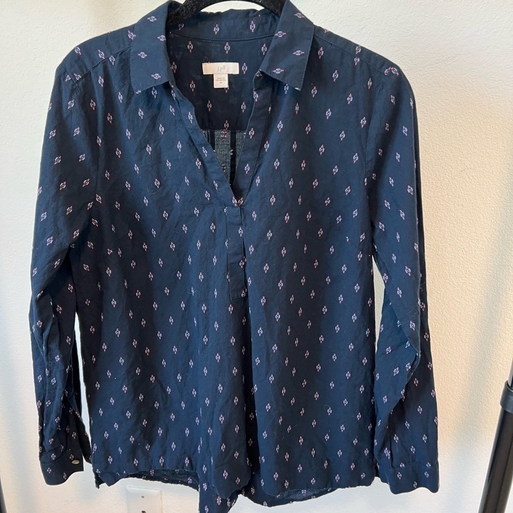 J Jill‎ Women’s Navy Blue Blouse Size XS